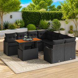 Enhance Your Outdoor Living with This 9-Piece Garden Sofa Set