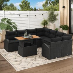 Transform Your Outdoor Space with This Black Garden Sofa Set