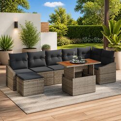 Transform Your Patio with This 8-Piece Grey Sofa Set