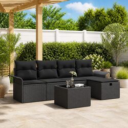 Stylish Black Outdoor Sofa Set for Garden Relaxation