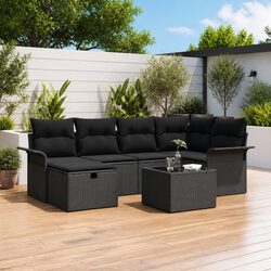 Enhance Your Patio with a 7-Piece Black Rattan Sofa Set