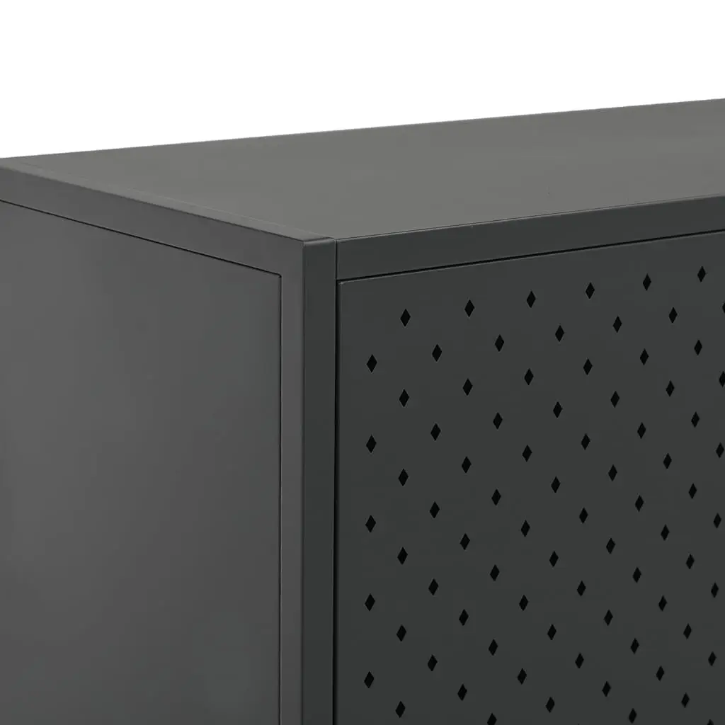 Highboard Storage Cabinet Anthracite 6 Door Display Unit Steel Construction