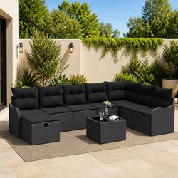 Elevate Your Outdoor Living with a Black Rattan Sofa Set