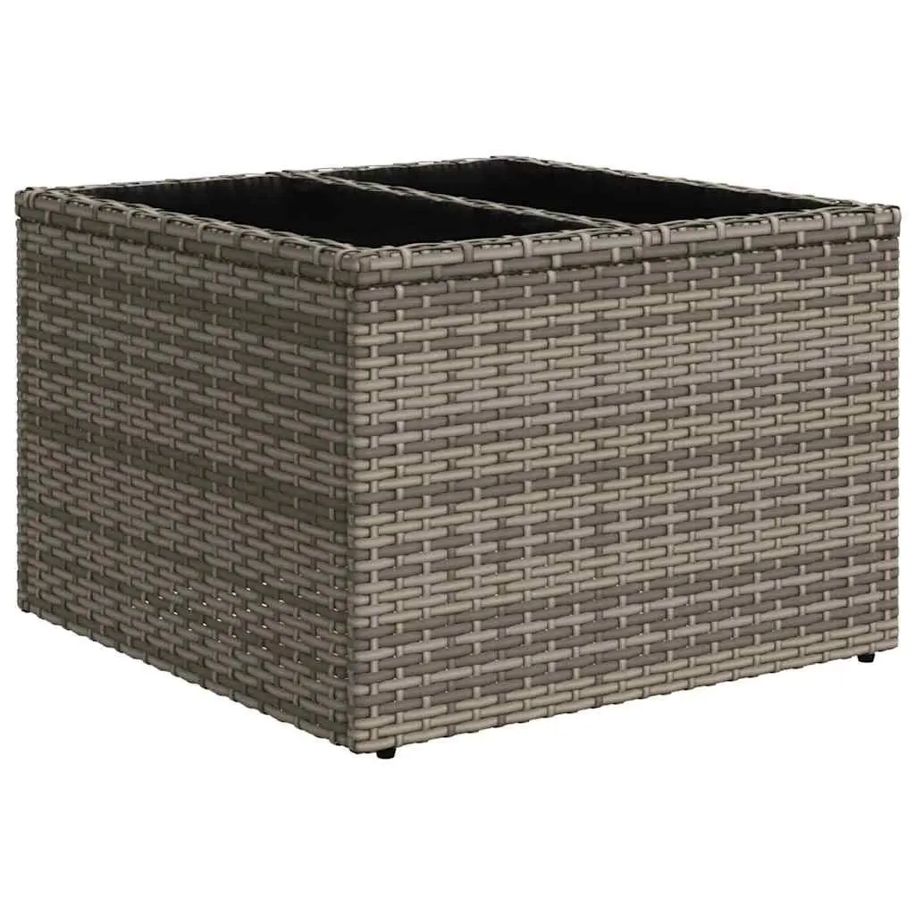 Grey Poly Rattan Outdoor Sofa Set Modular Cushioned Seating with Storage