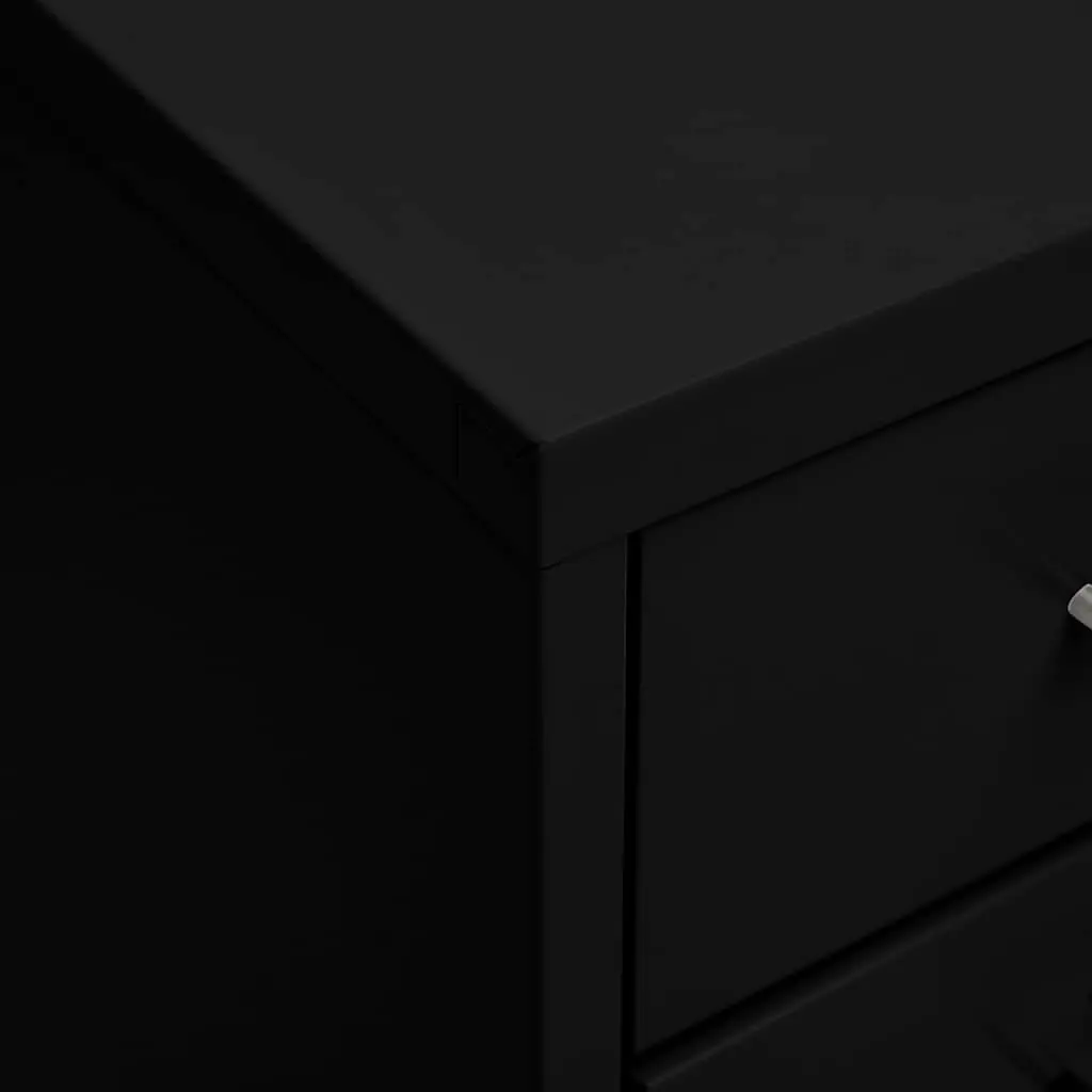 Mobile File Cabinet 8 Drawer Metal Office Storage with Wheels Black 28x41x109cm