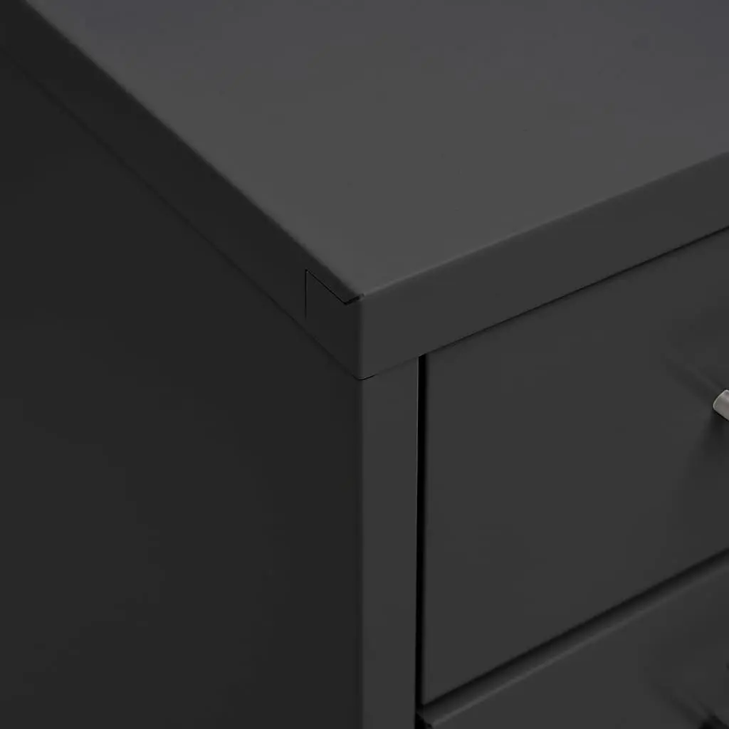 Mobile File Cabinet 8 Drawer Metal Filing Storage Anthracite with Wheels