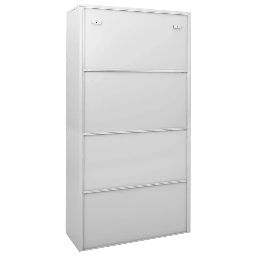 Office Storage Cabinet 90x40x180cm Sliding Door Light Grey Steel Filing Lockers