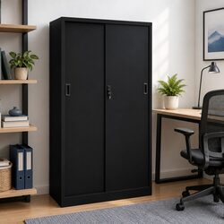 Elevate Your Workspace with a Stylish Black Steel Cabinet