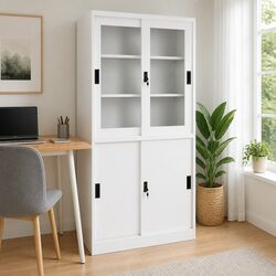 White Steel Office Cabinet to Elevate Your Workspace