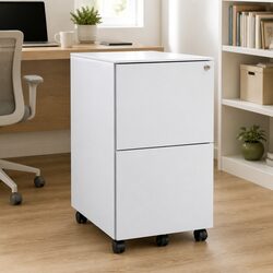 Improve Your Workspace with a Grey 2 Drawer Mobile File Cabinet