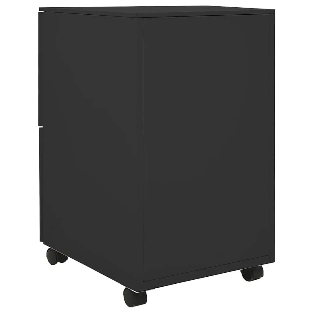 Mobile Filing Cabinet 2 Drawer Compact Steel Storage Anthracite
