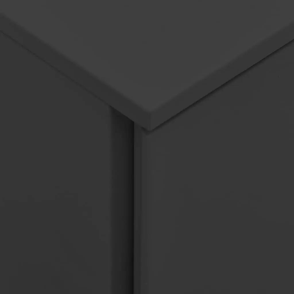 Mobile Filing Cabinet 2 Drawer Compact Steel Storage Anthracite