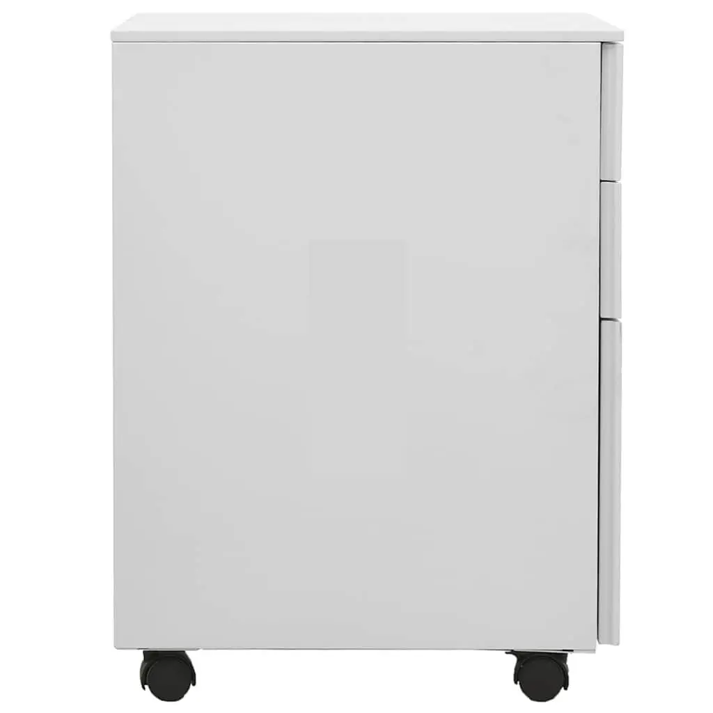 Mobile Filing Cabinet 3 Drawer Steel Office Storage with Locks Grey 39x45x60cm