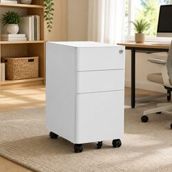 Streamlined Grey Mobile File Cabinet to Enhance Your Office
