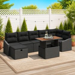 Transform Your Outdoor Space with Black Rattan Sofa Set
