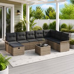 Enhance Your Outdoor Space with 9-Piece Sofa Set