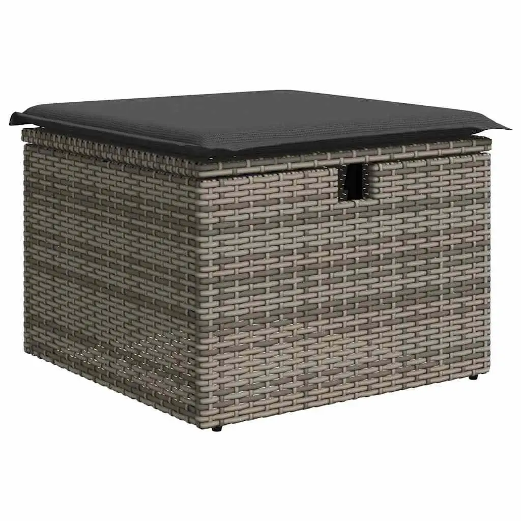 Modular Outdoor Garden Sofa Set 4 Piece Poly Rattan Sectional with Adjustable Table and Weather Resistant Cushions