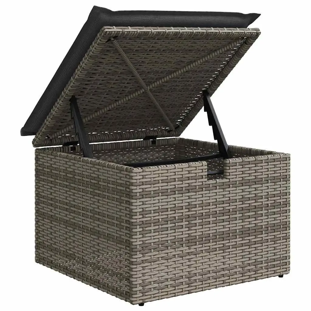 Outdoor Sofa Set 6 Pcs Grey Poly Rattan Garden Furniture Modular Lounge Seating