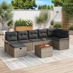 Stylish Grey 8-Piece Outdoor Sofa Set for Your Garden