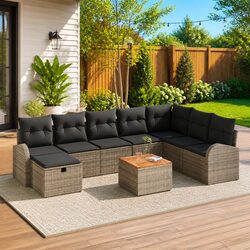 Elevate Your Outdoor Space with 9-Piece Sofa Set