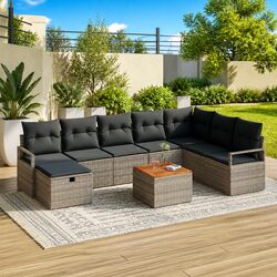 Transform Your Patio with This 9-Piece Garden Sofa Set