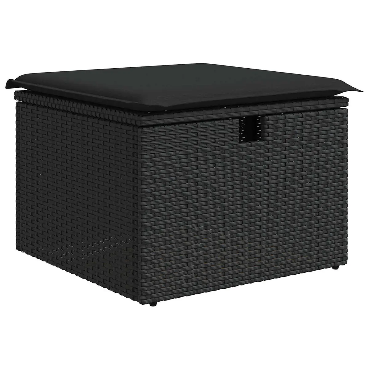 Modular Sofa Set 4 Pieces Black Poly Rattan Weather-Resistant Outdoor Garden Lounge Furniture