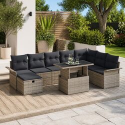 Transform Your Outdoor Area with This 9-Piece Garden Sofa Set