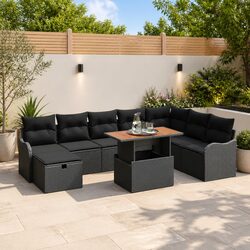 Enhance Your Outdoor Space with This 9-Piece Garden Sofa Set