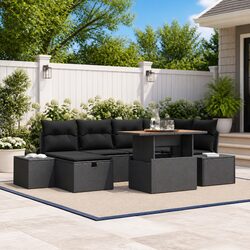 Elevate Your Outdoor Space with a Black 7-Piece Garden Sofa Set