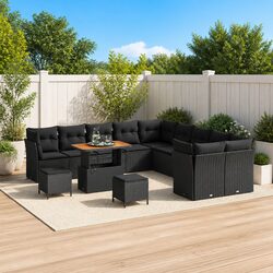 Enhance Your Patio with a 13-Piece Black Sofa Set