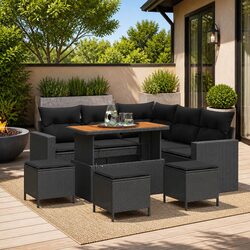 Enhance Your Outdoor Space with Black 9-Piece Sofa Set