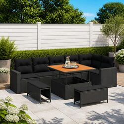 Garden Sofa Set 9 Piece Outdoor Furniture Modular Seating Height Adjustable
