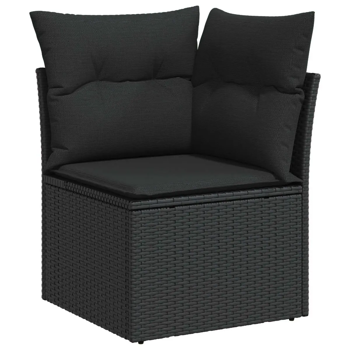 Outdoor Garden Sofa Set 12 Piece Height-Adjustable Modular Poly Rattan Black