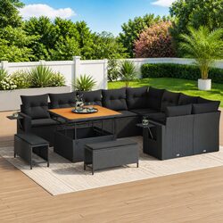 Elevate Your Outdoor Living with Black 12-Piece Sofa Set