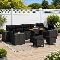 Modular Garden Sofa Set 10-Piece Height-Adjustable Outdoor Furniture Patio