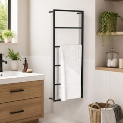 Elevate Your Bathroom Style with a Black Steel Towel Rack