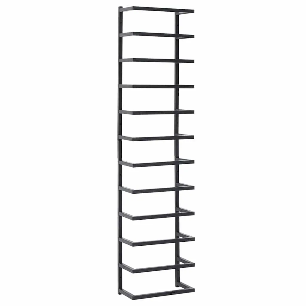 Black Steel Towel Rack Wall Mount Bathroom Holder Storage Organizer 24x12x96cm