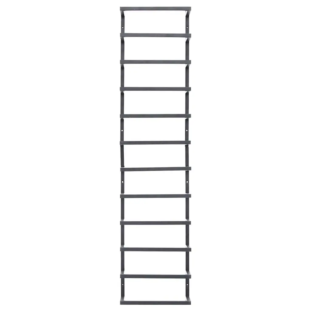 Black Steel Towel Rack Wall Mount Bathroom Holder Storage Organizer 24x12x96cm