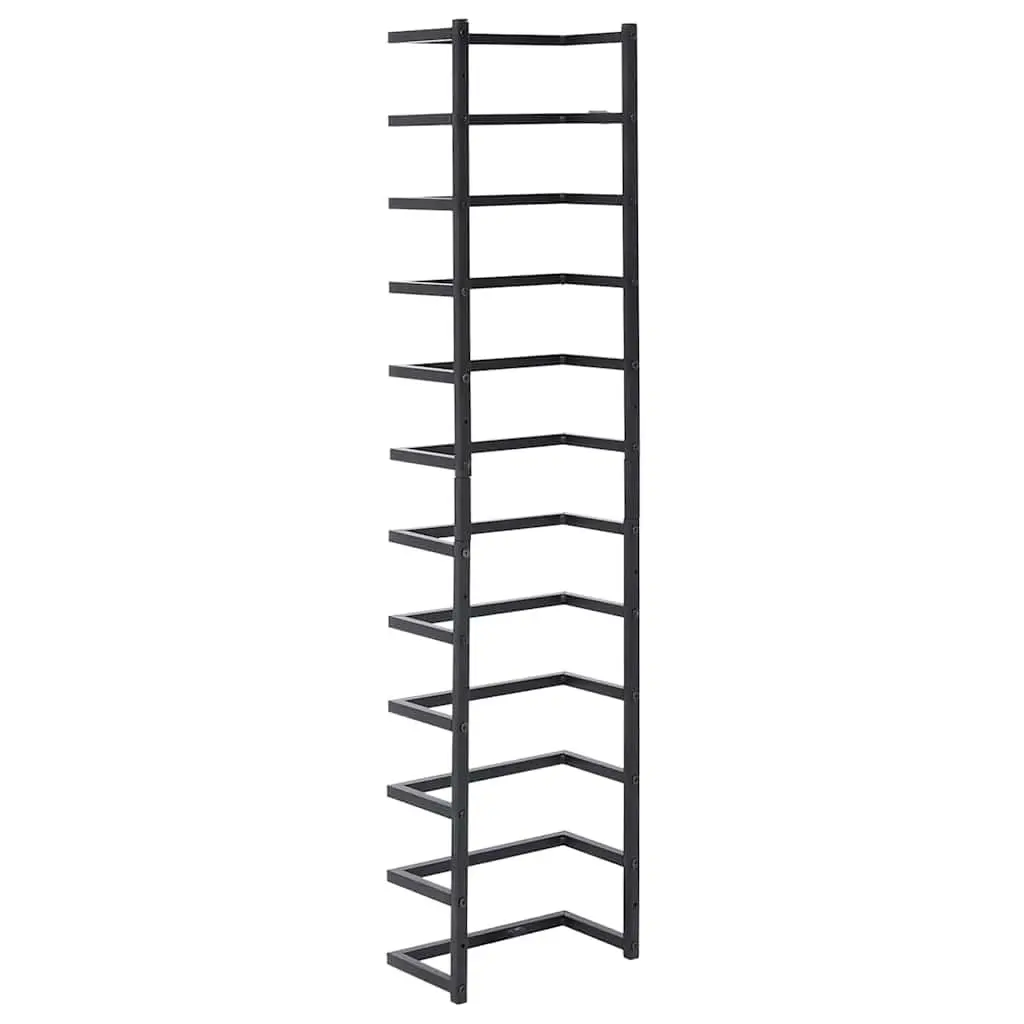 Black Steel Towel Rack Wall Mount Bathroom Holder Storage Organizer 24x12x96cm