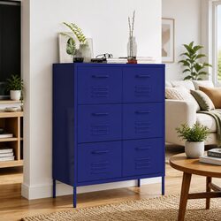 Enhance Your Space with the Navy Blue 6 Drawer Cabinet