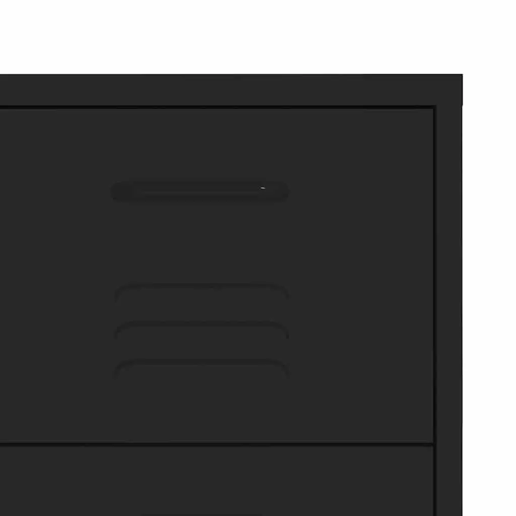 Storage Cabinet 6 Drawer Black Steel Organizer for Bedroom Living Room