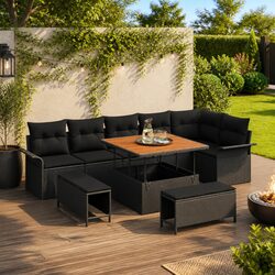 Transform Your Outdoor Space with 9 pcs Garden Sofa Set