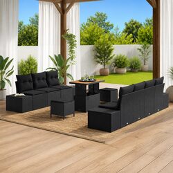 Transform Your Outdoor Space with 10 Piece Black Rattan Sofa Set