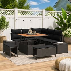 Enhance Your Outdoor Space with 8-Piece Rattan Sofa Set