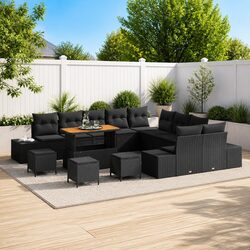 Elevate Your Outdoors with a 14-Piece Black Sofa Set
