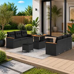 Enhance Your Outdoor Space with This 9-Piece Garden Sofa Set