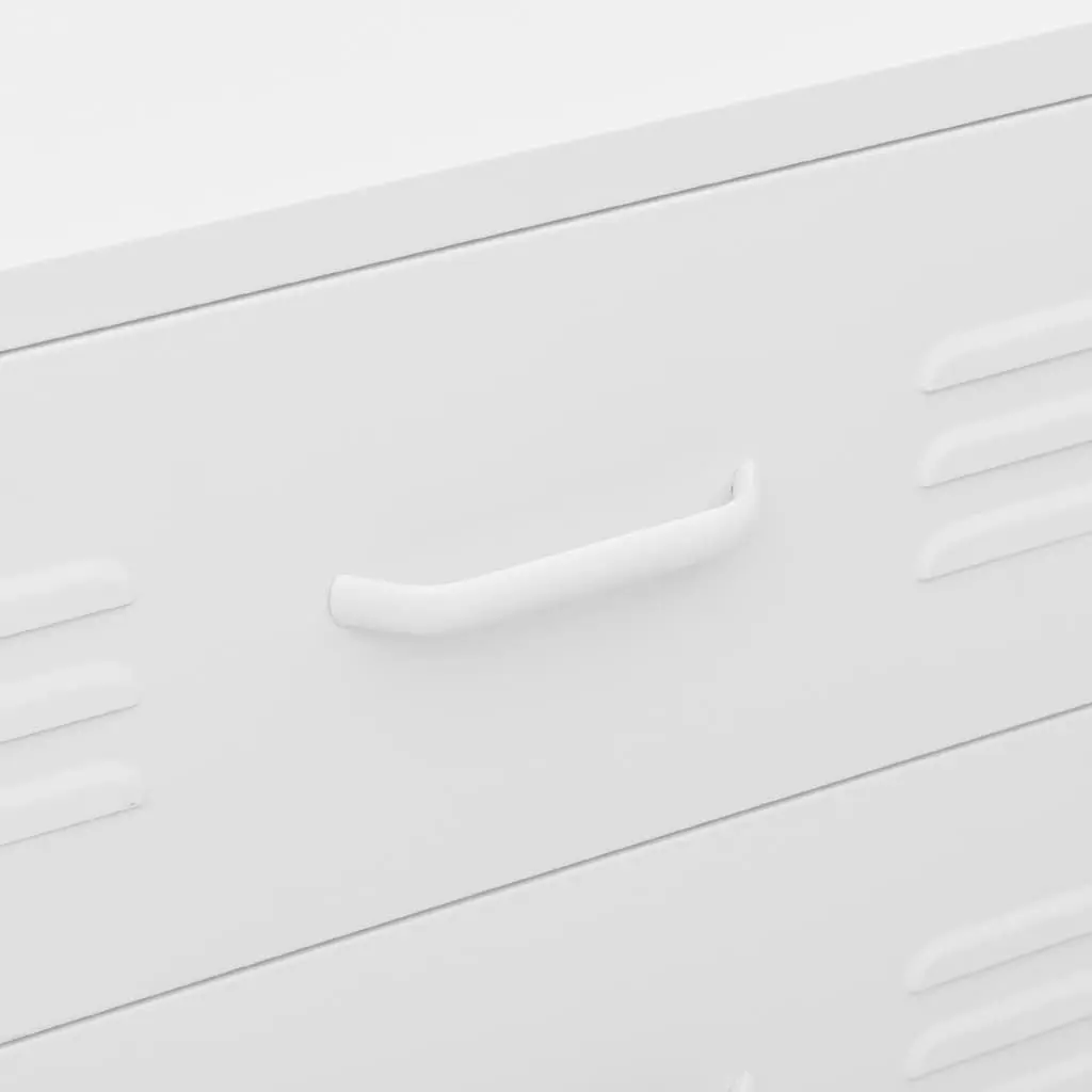 Chest of Drawers White Steel Construction Fully Extendable Drawers