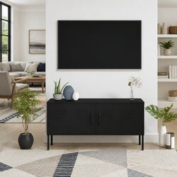 Elegant Black Storage Unit for Your TV Area