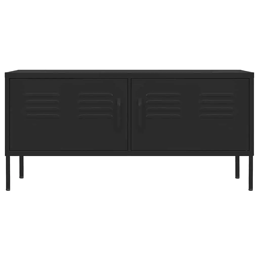 TV Cabinet Black 105x35x50 cm Storage Unit with Doors and Shelves