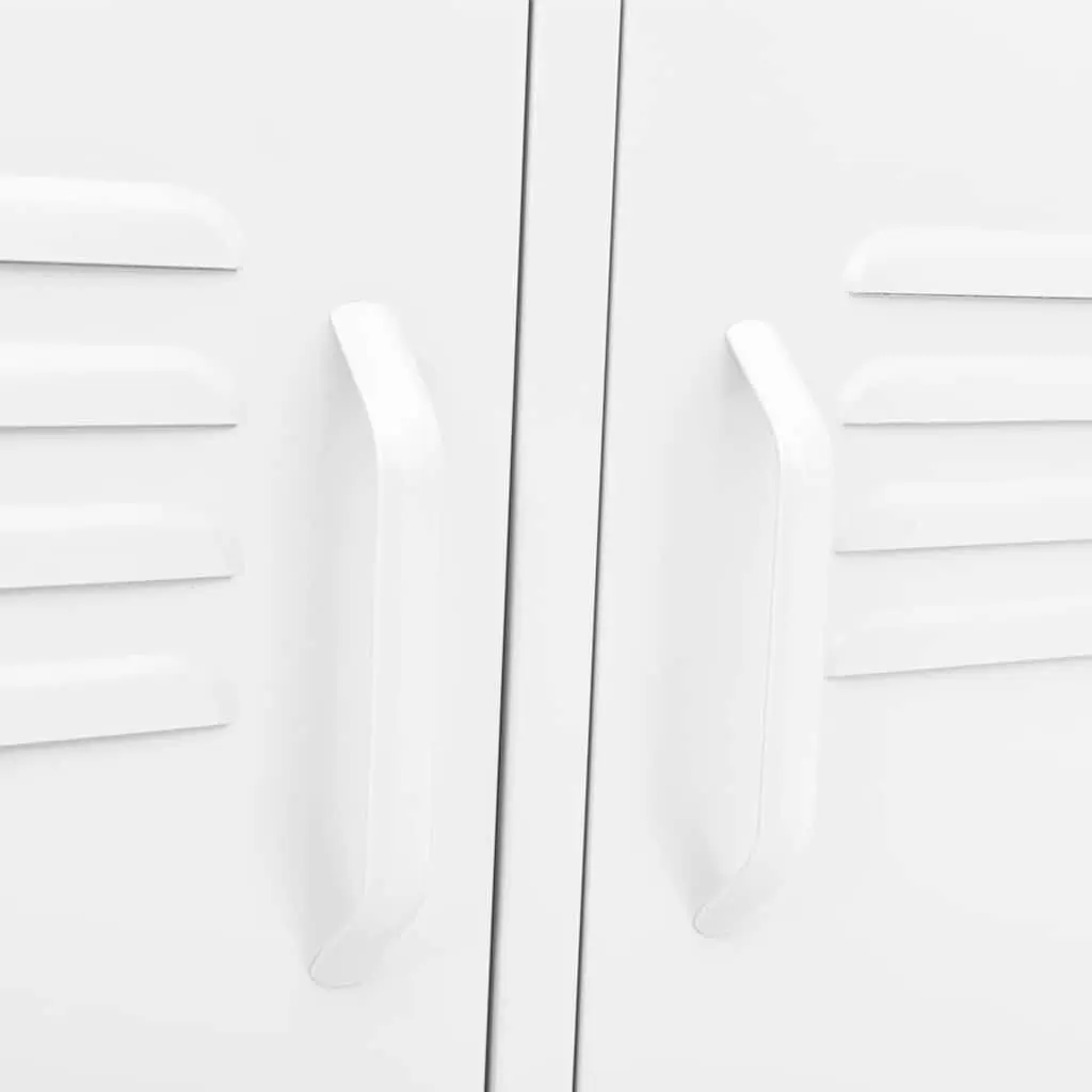 White TV Cabinet Storage Unit with Doors and Shelf for Living Room Media Console 105cm